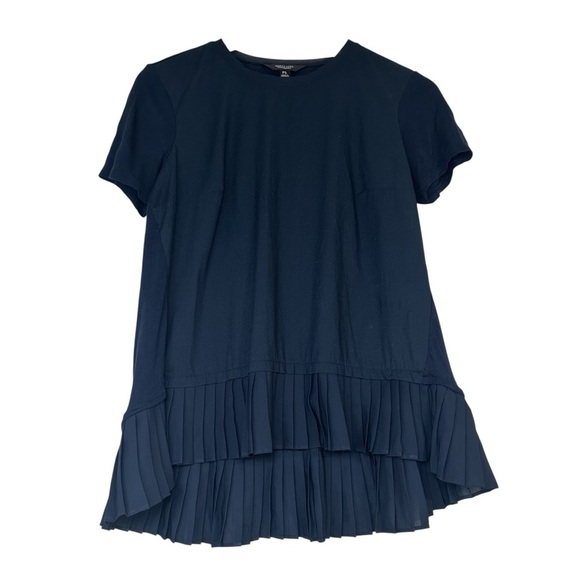 Simply Vera Vera Wang Tops - Simply Vera Vera Wang Casual Navy Pleated Neutral Blouse